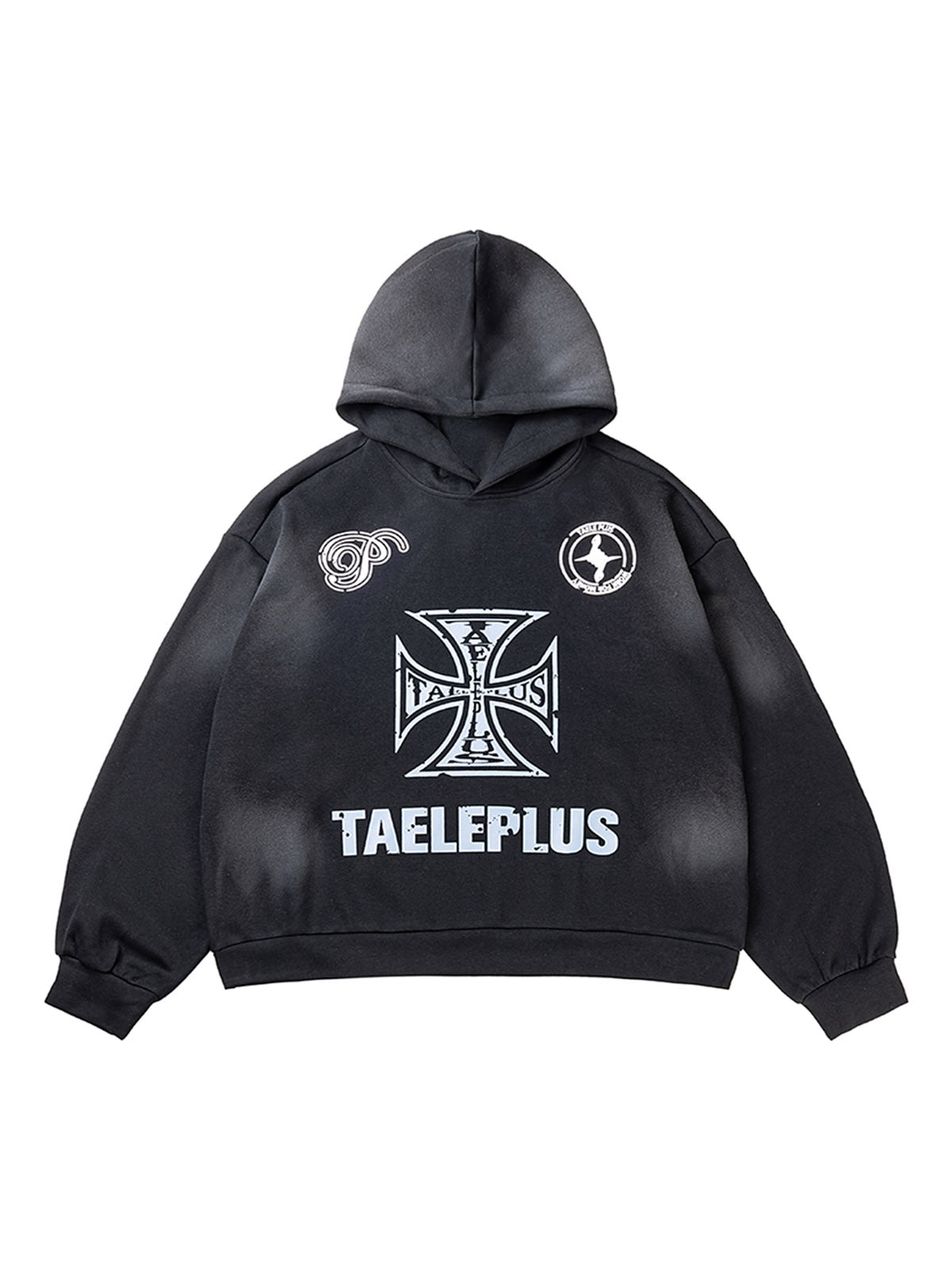 Cross Print Graphic Hoodies