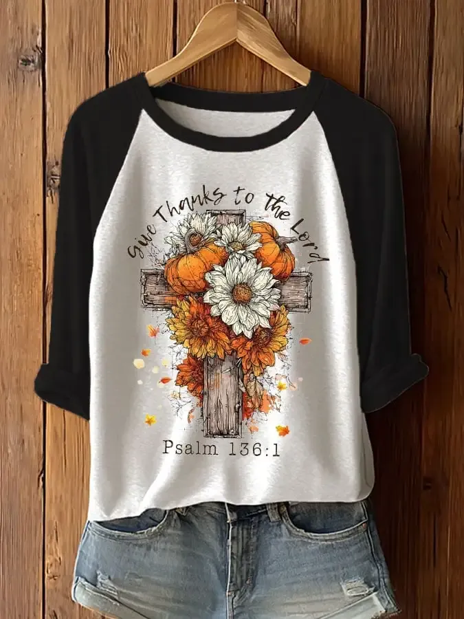 Women's Give Thanks to the Lord Print T-Shirt
