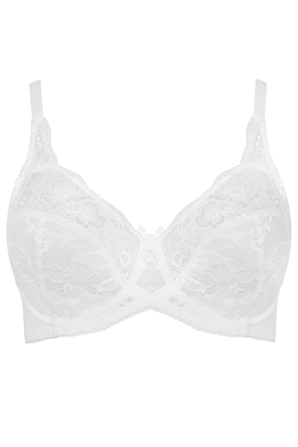 YOURS Black Stretch Lace Non-Padded Underwired Balcony Bra