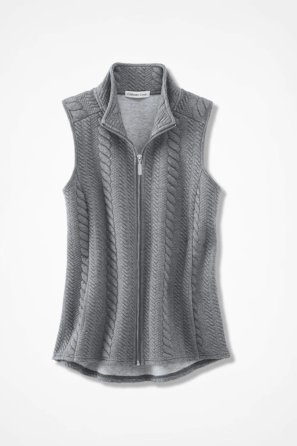 Curved Hem Cable Vest