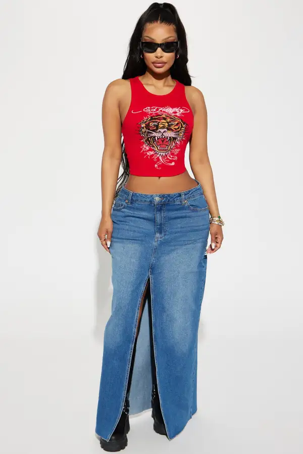 Ed Hardy Tiger Tank Top - Red