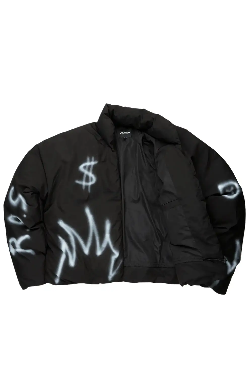 Madok Black Graphic Puffer Jacket