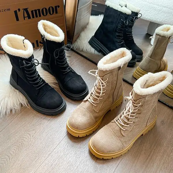 Women’s Casual Flat Plush Snow Martin Boots 88814907S
