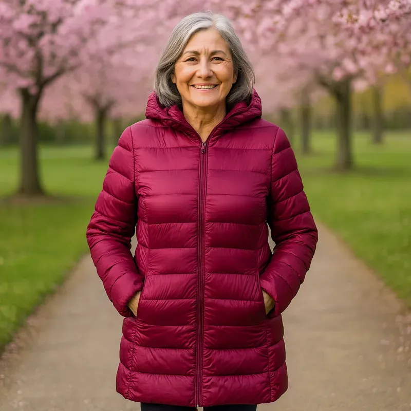 Helsa Long Padded Jacket | Dark Red