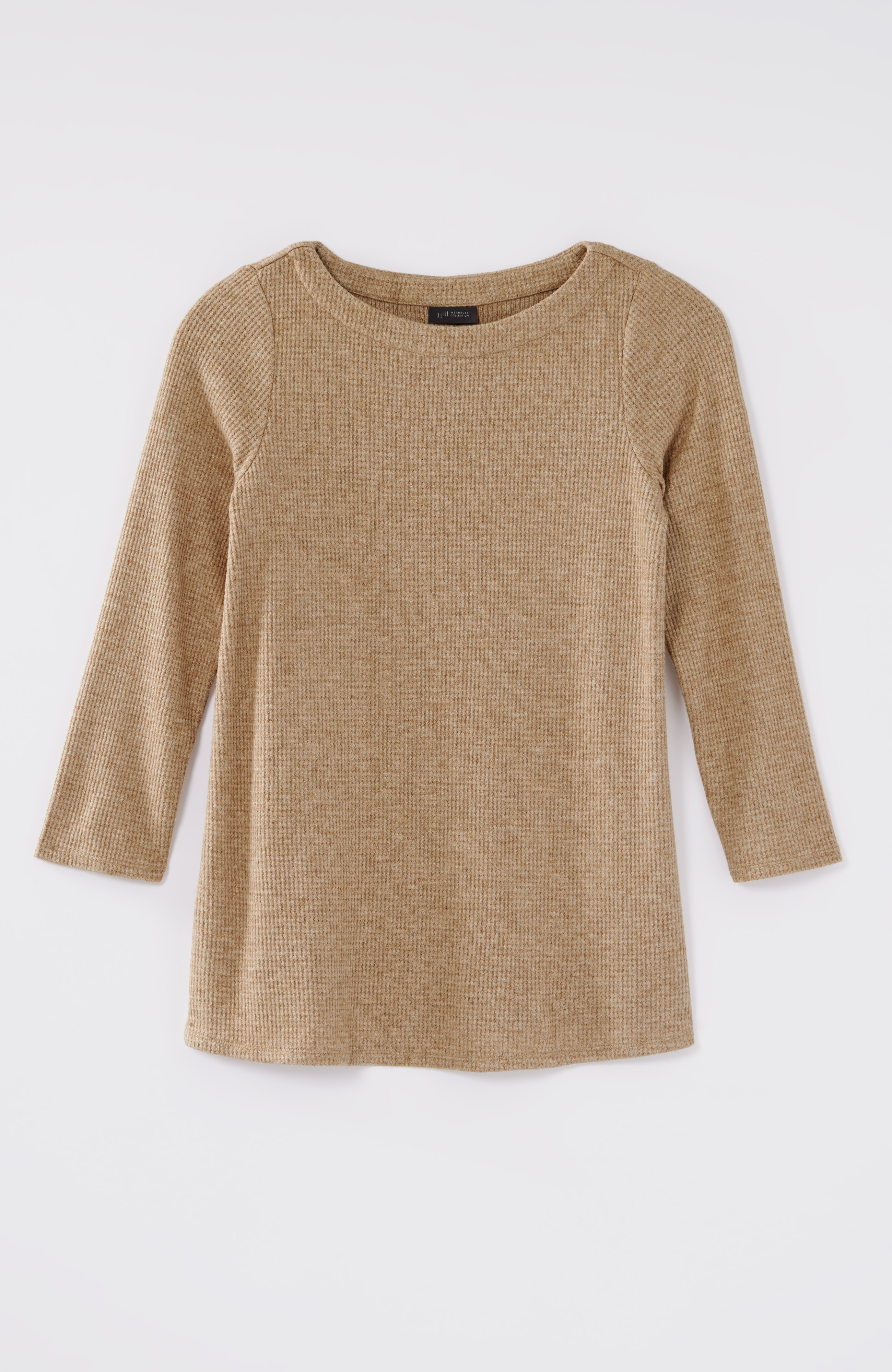 Wearever Waffle-Textured Boat-Neck Top