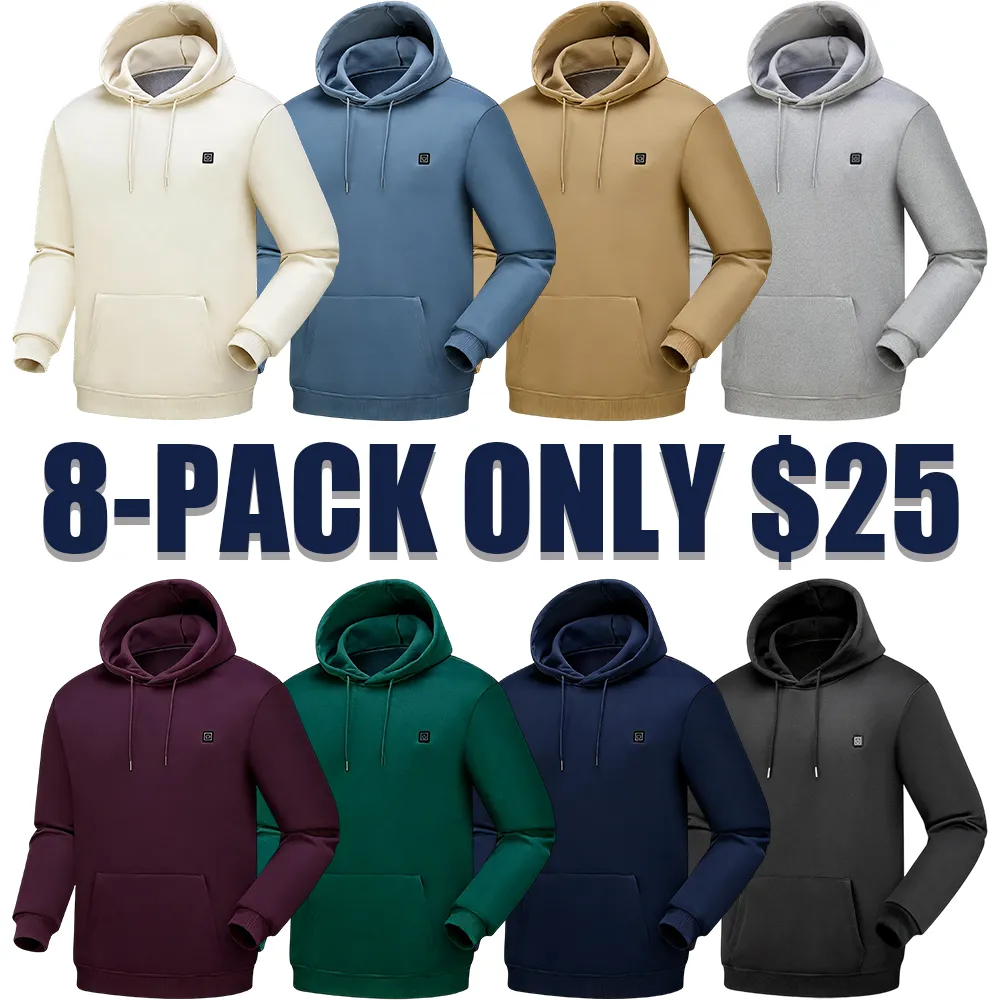 Men Electric Heating Sweatshirt with Fleece Lining-Including batteries