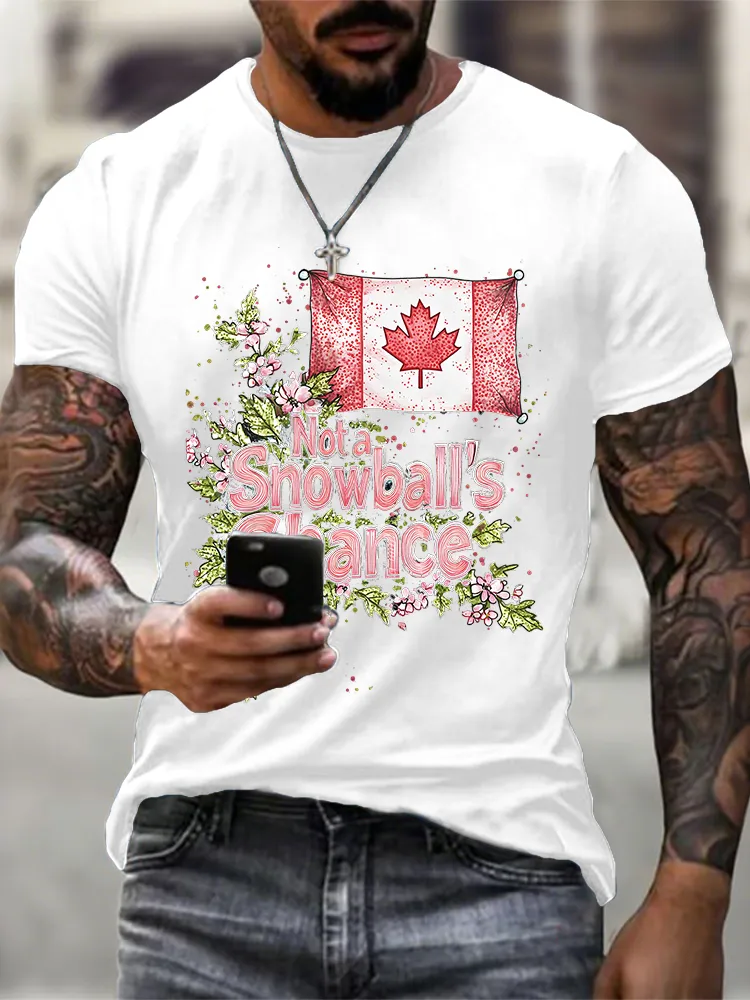 Round-Neck Short-Sleeved Shirt Not A Snowball'S Chance T-Shirt