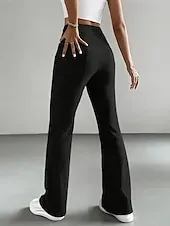 Women's Pants Trousers Leggings Cozy Leggings Casual Workout Full Length High Waist Plain Elastic Waist Breathability Breathable Stretchy Vacation Street Daily Wear Black Green Light Grey Coffee