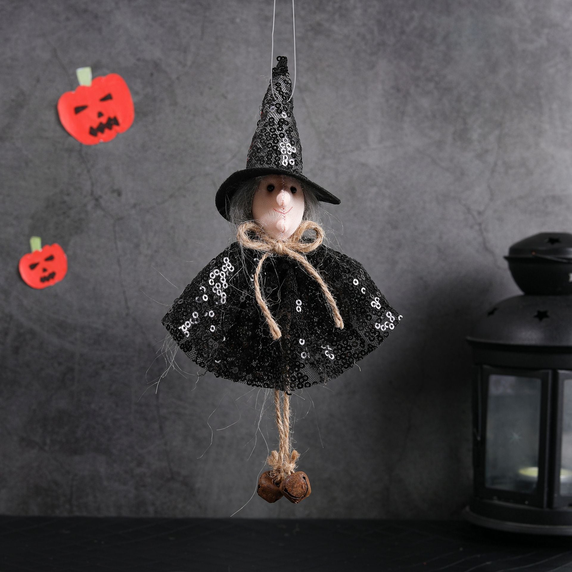 Halloween Decoration Sequins Witch Hangers Ghost House Wall Decoration Scene Layout Hanging Decoration
