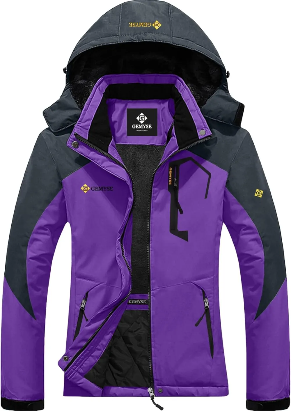 Women's Ski Snow Jacket Warm Winter Waterproof Coat Snowboard Rain Jacket Hooded Windproof Windbreaker