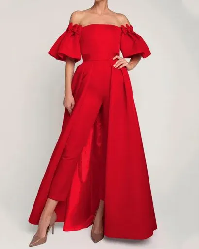 Big swing ruffled tube top jumpsuit