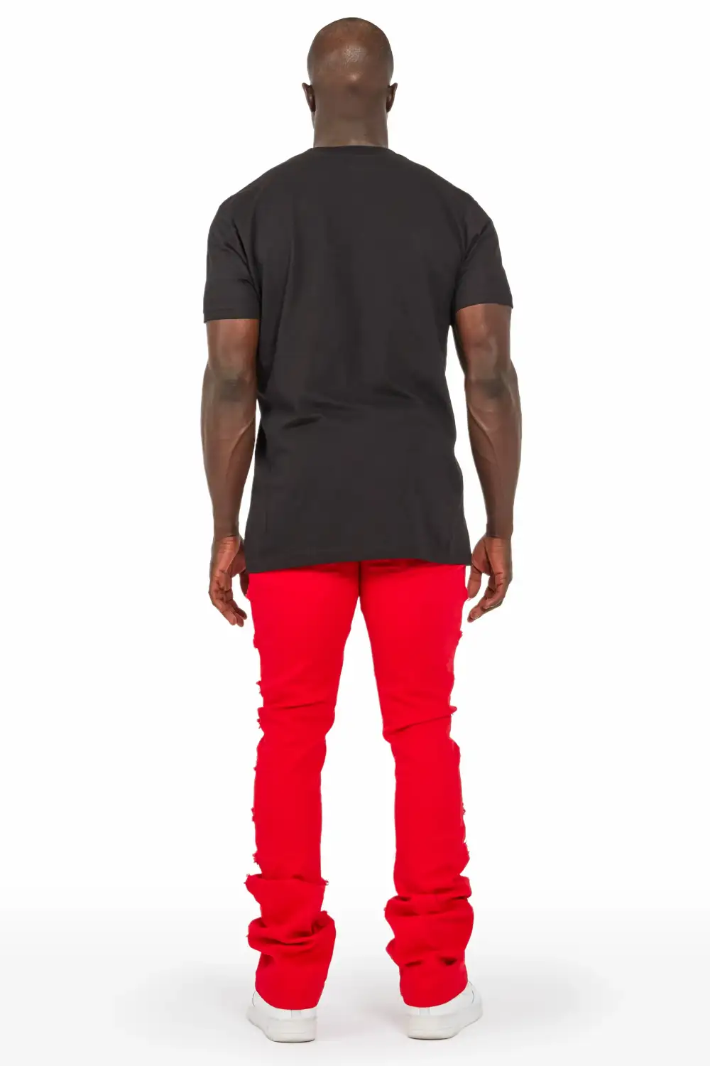 Niklaus Red Stacked FLare Jean