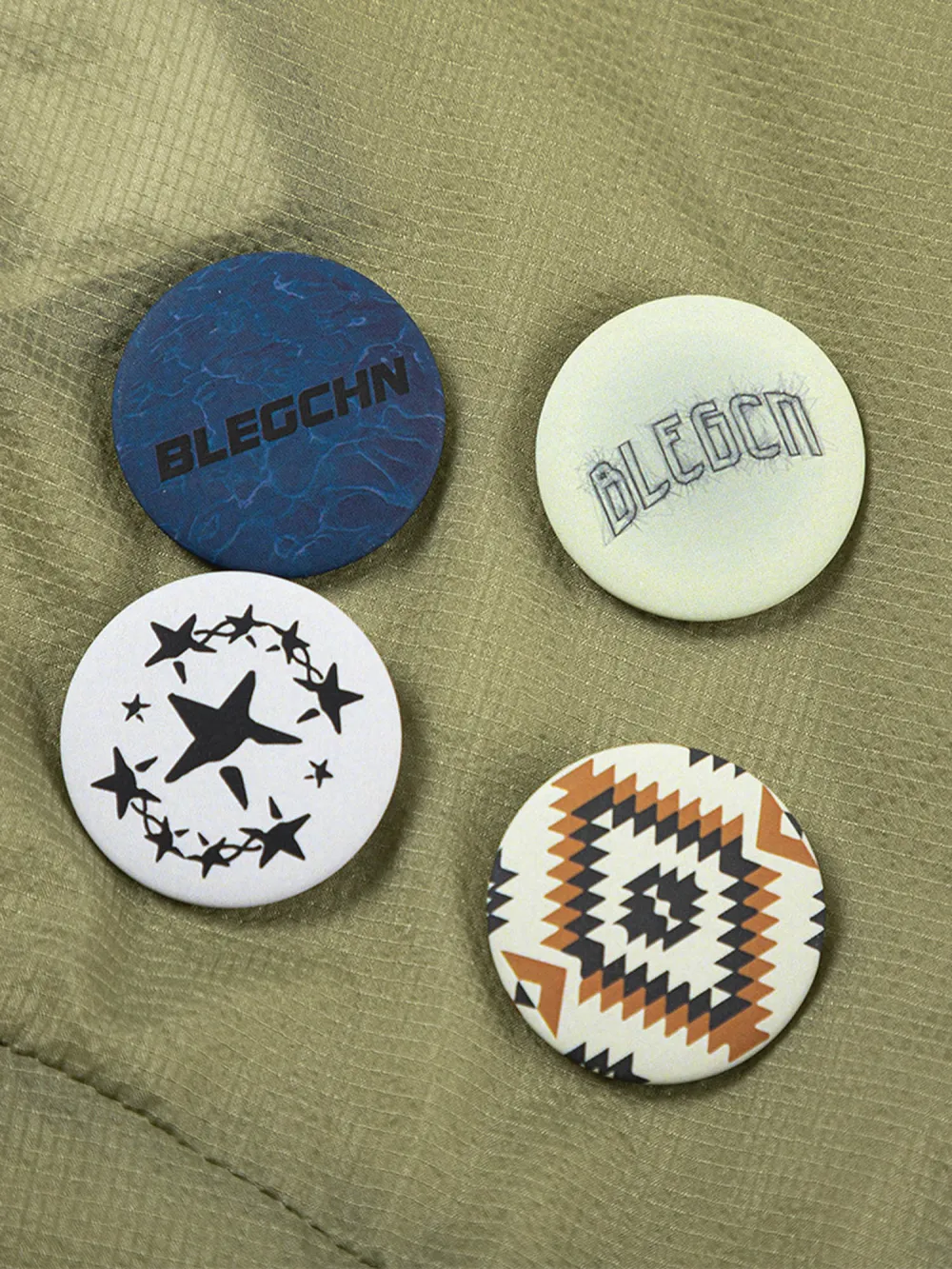 Badge-embellished Stand Collar Half-zip Hoodie