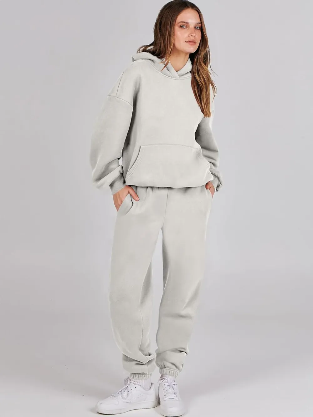 (Clearance Sale $1.99⚡) 2024 Women's Fall Oversized Casual Hoodie Two Piece Sweatshirt Jogging Pants Sweatshirt Set
