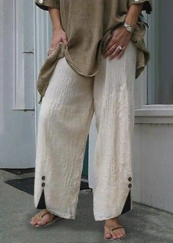 Linen Casual Solid Pants