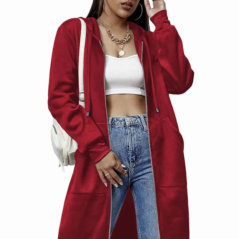 Women's Casual Zip - Up Fleece Hoodie Jacket