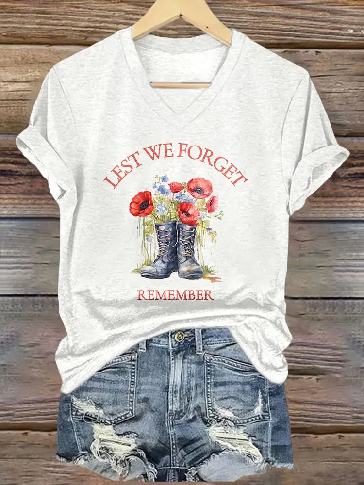 Women'S Lest We Forget Remember T-Shirt