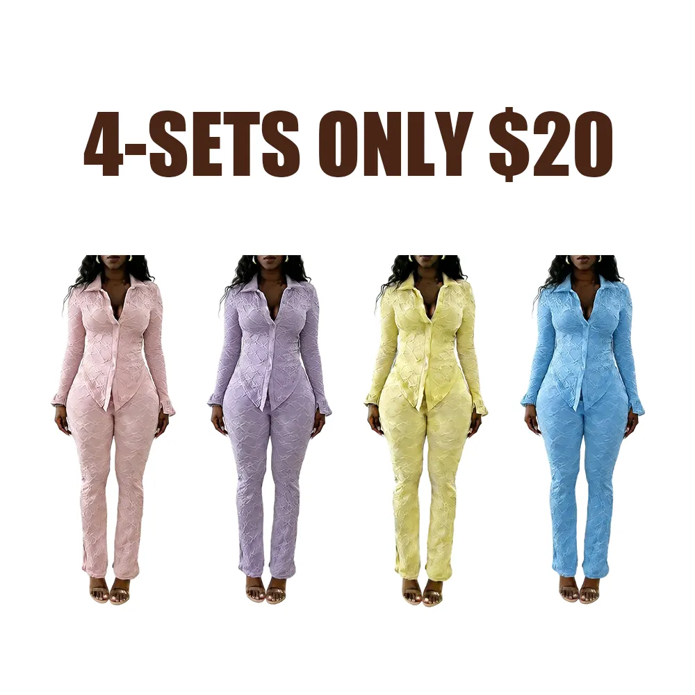 Sexy Knitted Long Sleeve Top & Tight Pants Set