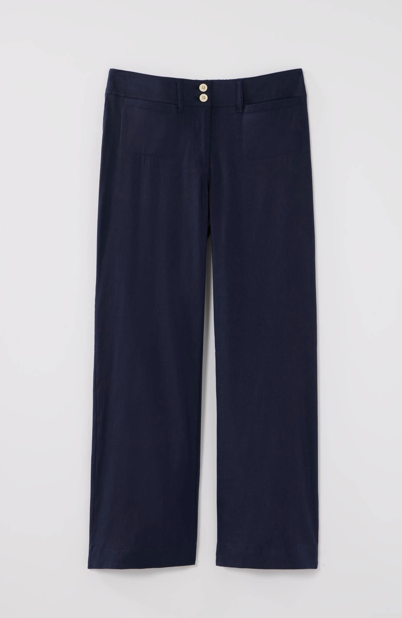 linen-stretch wide-leg crops