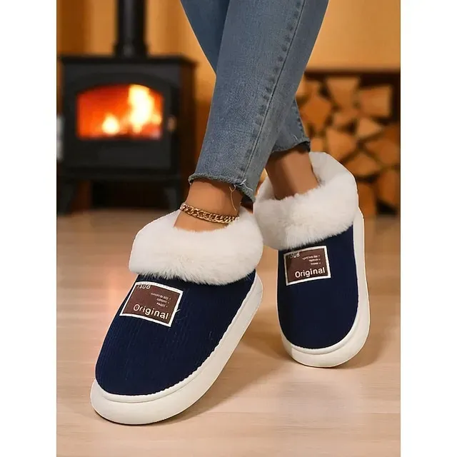 Women's Winter Indoor Slippers with Faux Fur Lining – Warm Anti-Slip Home Shoes for Cozy Indoor Wear