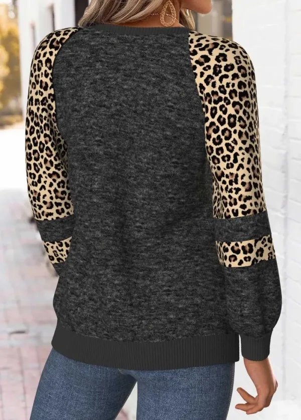 Christmas Black Tummy Coverage Long Sleeve Round Neck Sweatshirt