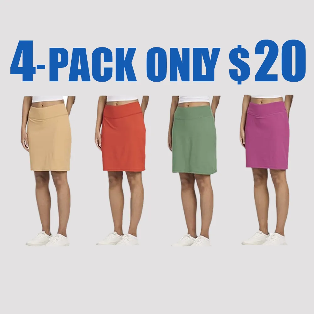 Women's Knee-Length Golf Skorts – Athletic Skirt with Pockets, Plus Sizes Available
