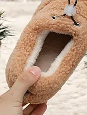 Cozy Fleece Lined Indoor Slippers with Non-Slip Sole – Warm Plush Home Shoes for Women