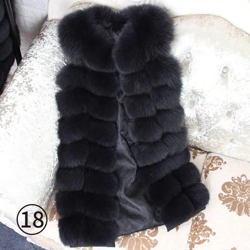 🔥Black Friday Sale🔥 100% Fox Fur Vest Women Real Natural Whole Fox Fur Coat 90CM Long Winter Fur Waistcoat Plus