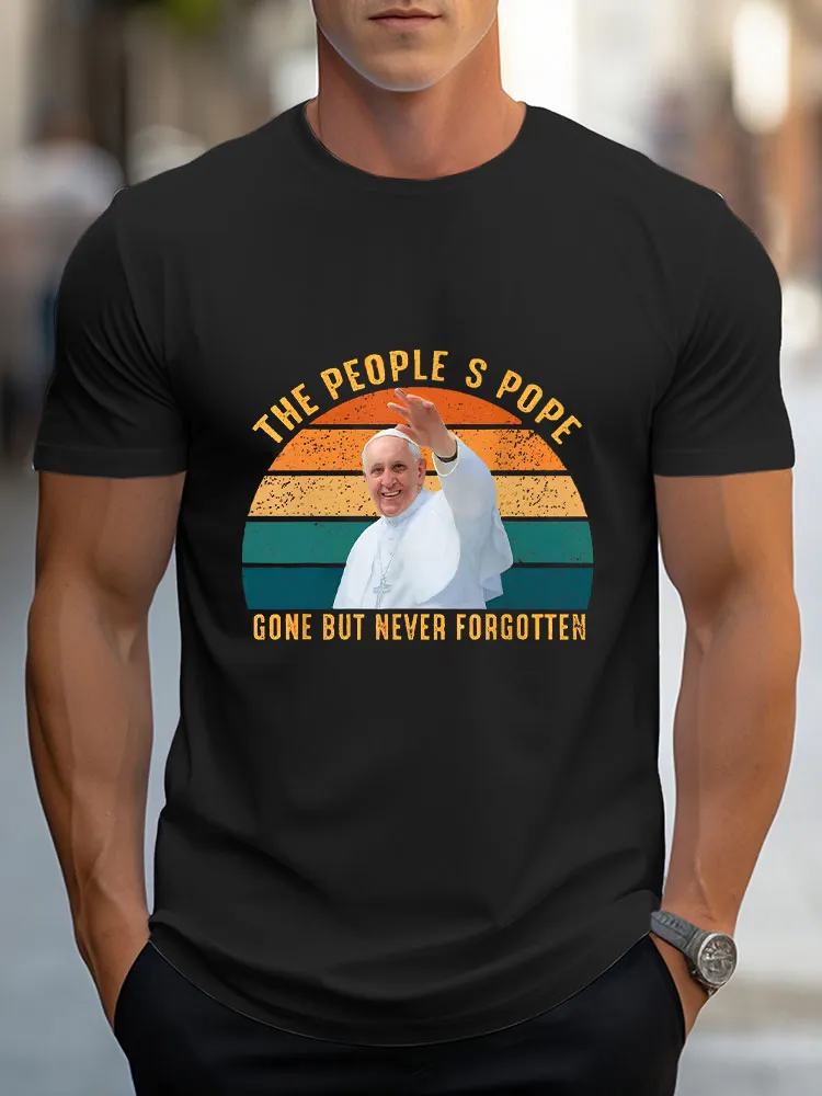 Men's The People Gone But Never Forgotten Print Short Sleeve Round Neck Cotton T-Shirt