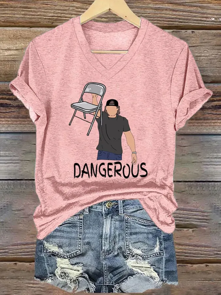 Dangerous V-Neck Short-Sleeved T-Shirt