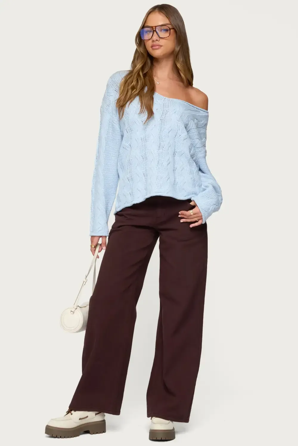 Inga Oversized Cable Knit Sweater