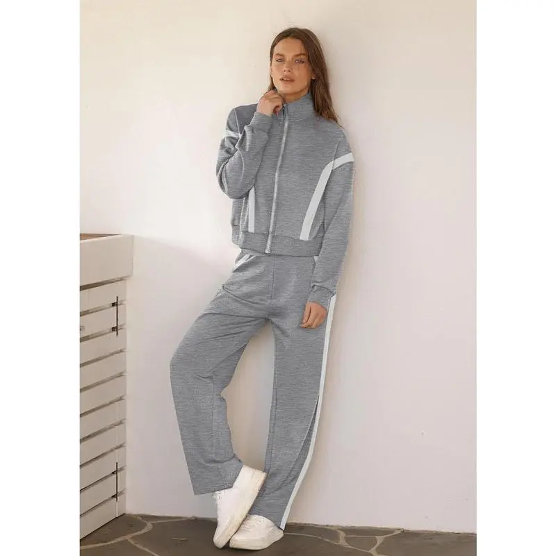 Women’s 2-Piece Lounge Set – Sweatshirt & Wide Leg Pants