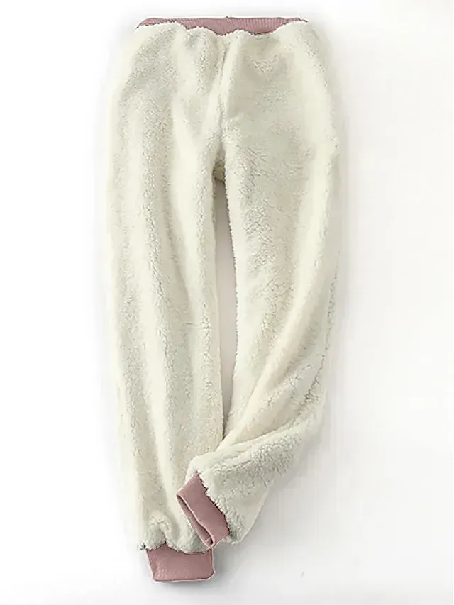 Women's Pajama Top and Pant Letter Warm Comfort Soft Home Daily Bed Fleece Warm Breathable Crew Neck Long Sleeve Pullover Pant Elastic Waist Fall Winter