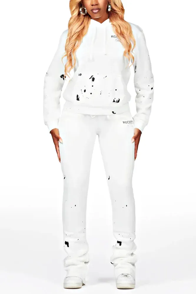 Women's Gradient Pattern Hoodie and Pants Two Piece Set