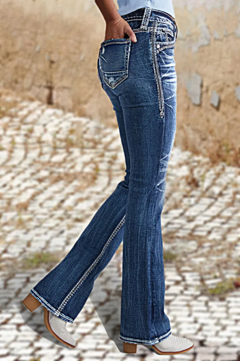 90s Vintage Slant Pocket Bootcut Jeans