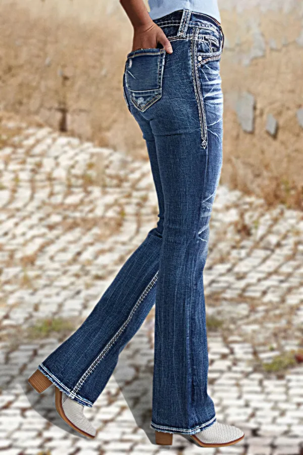 90s Vintage Slant Pocket Bootcut Jeans