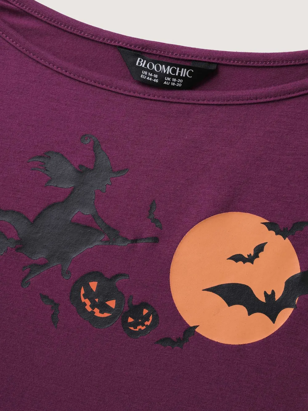 Halloween Print Stretchy Waist Loungewear Set