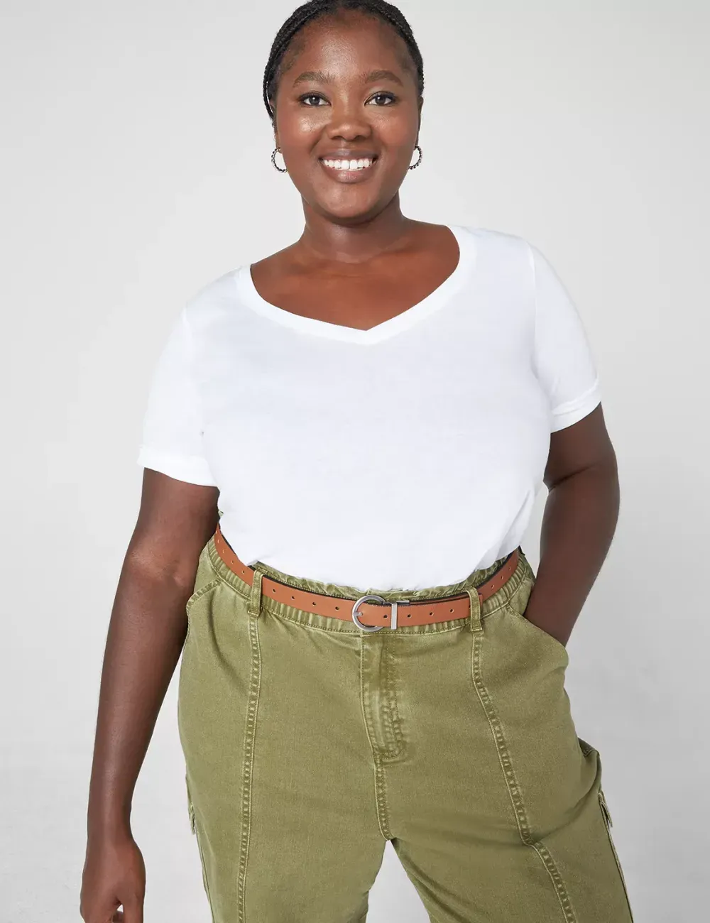 Modern Perfect Sleeve V-Neck Tee