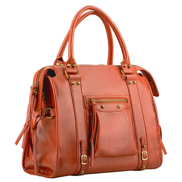 Cognac Italian Leather Bag  Italy Soft Leather Crossbdody Bag