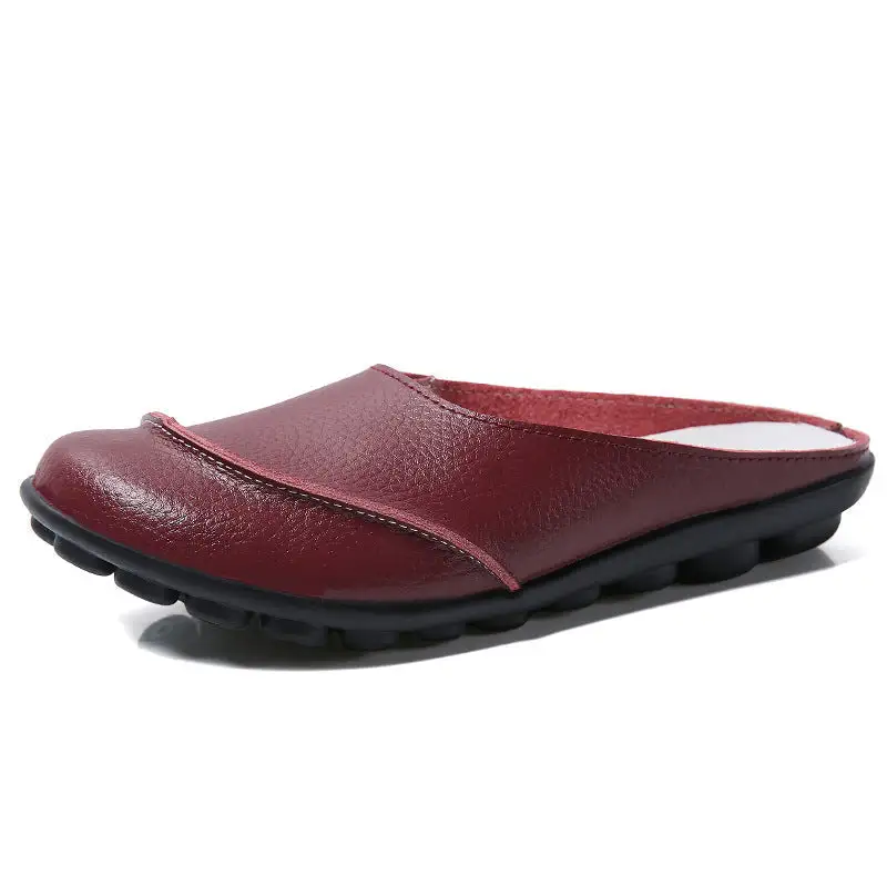 Slippers Wear Leather Soft Soles And Comfortable Flat Shoes