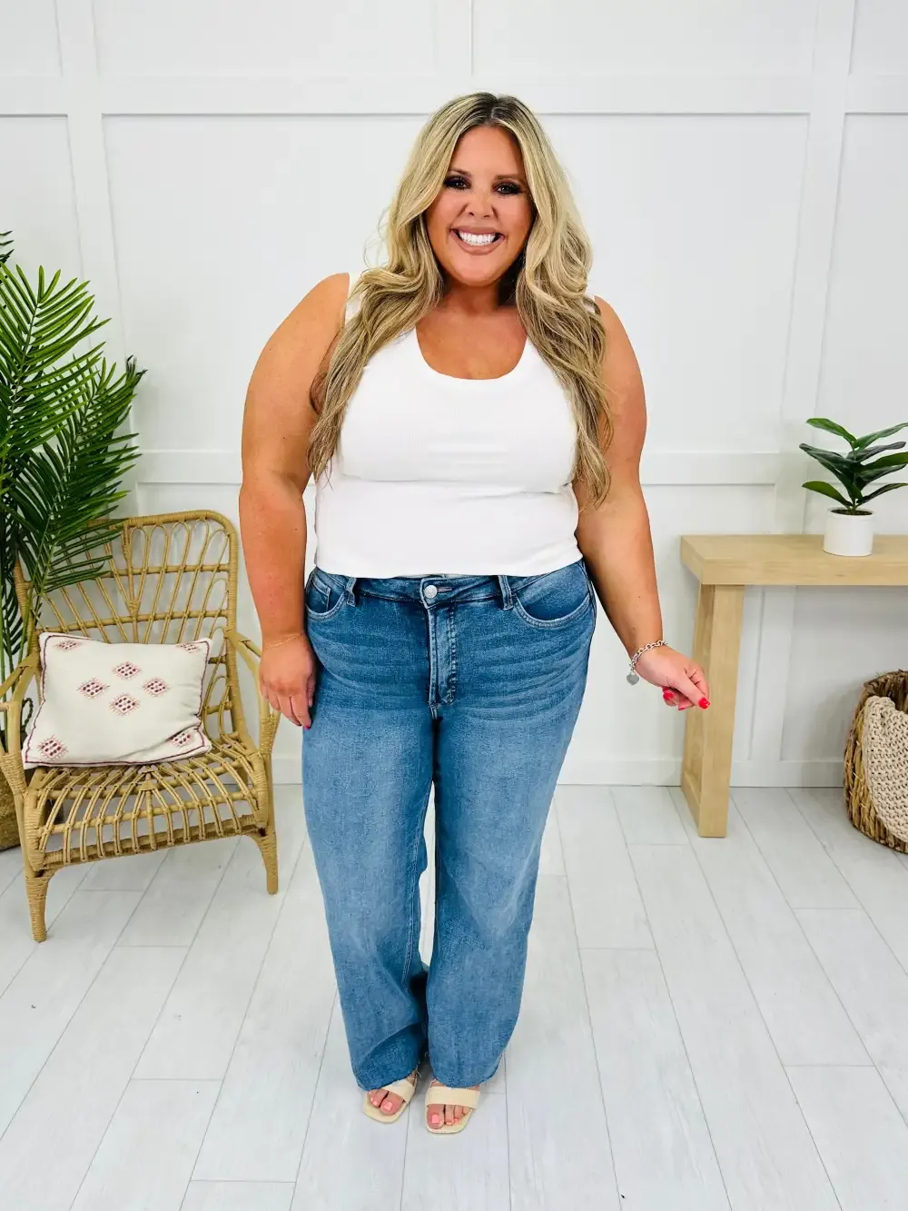 Planning Ahead Tummy Control Wide Leg Jeans