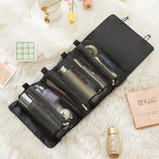 Travel Cosmetic Bag Foldable Makeup Organzier Portable Versatile Toiletry Wash Bag