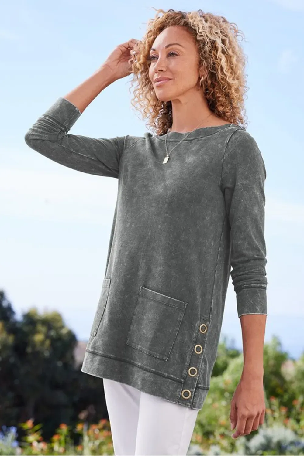 Colorful Washed Make It Snappy Tunic