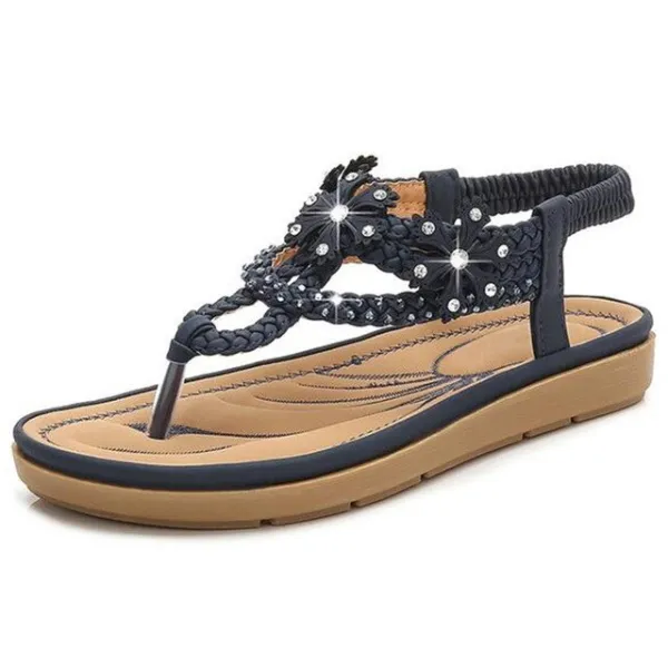 Bohemia style woman shoes string bead platform  Flat Sandals