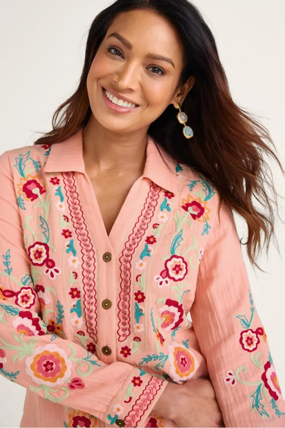 Alessia Embroidered Gauze Tunic