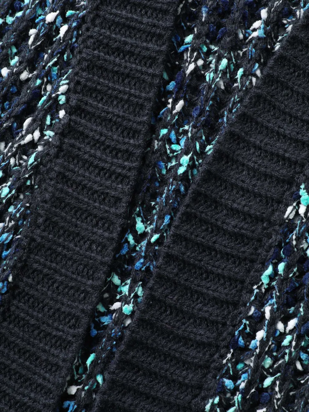 Abstract Textured Cuvy Hem Knit Cardigan