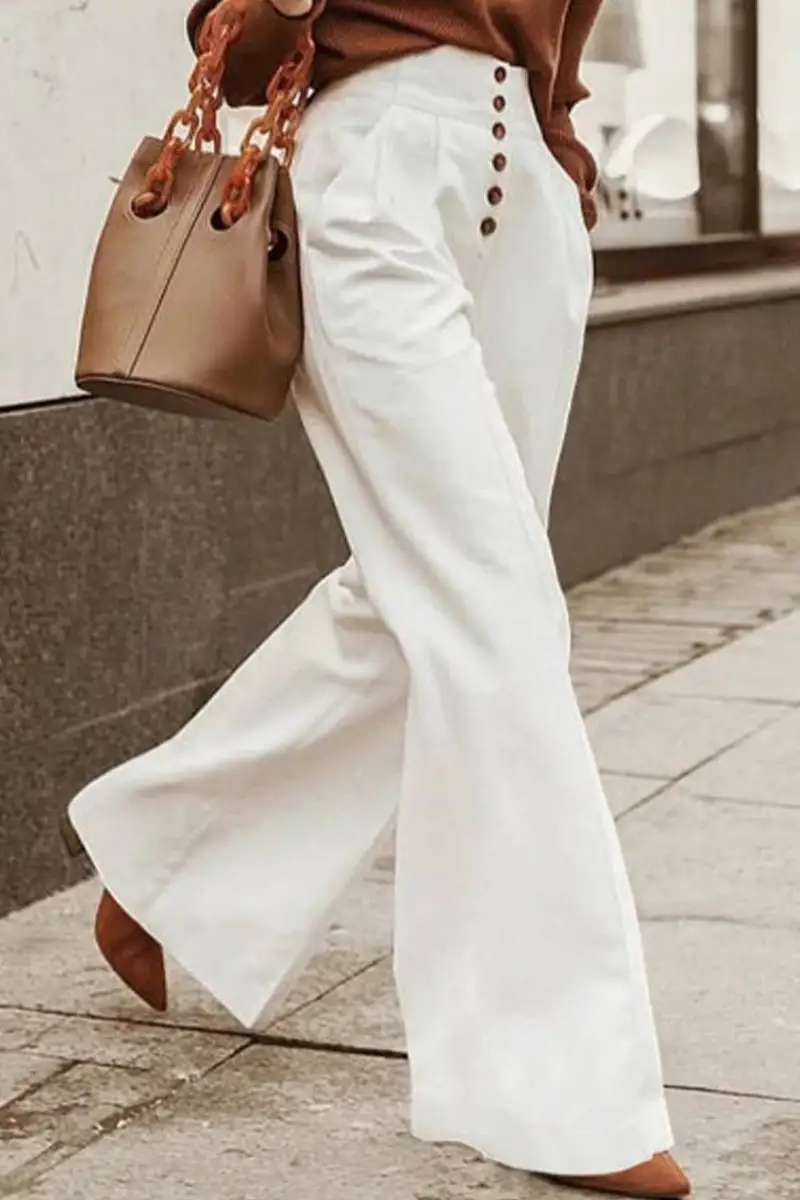 Casual Simplicity Solid Pocket High Waist Solid Color Bottoms(3 Colors)