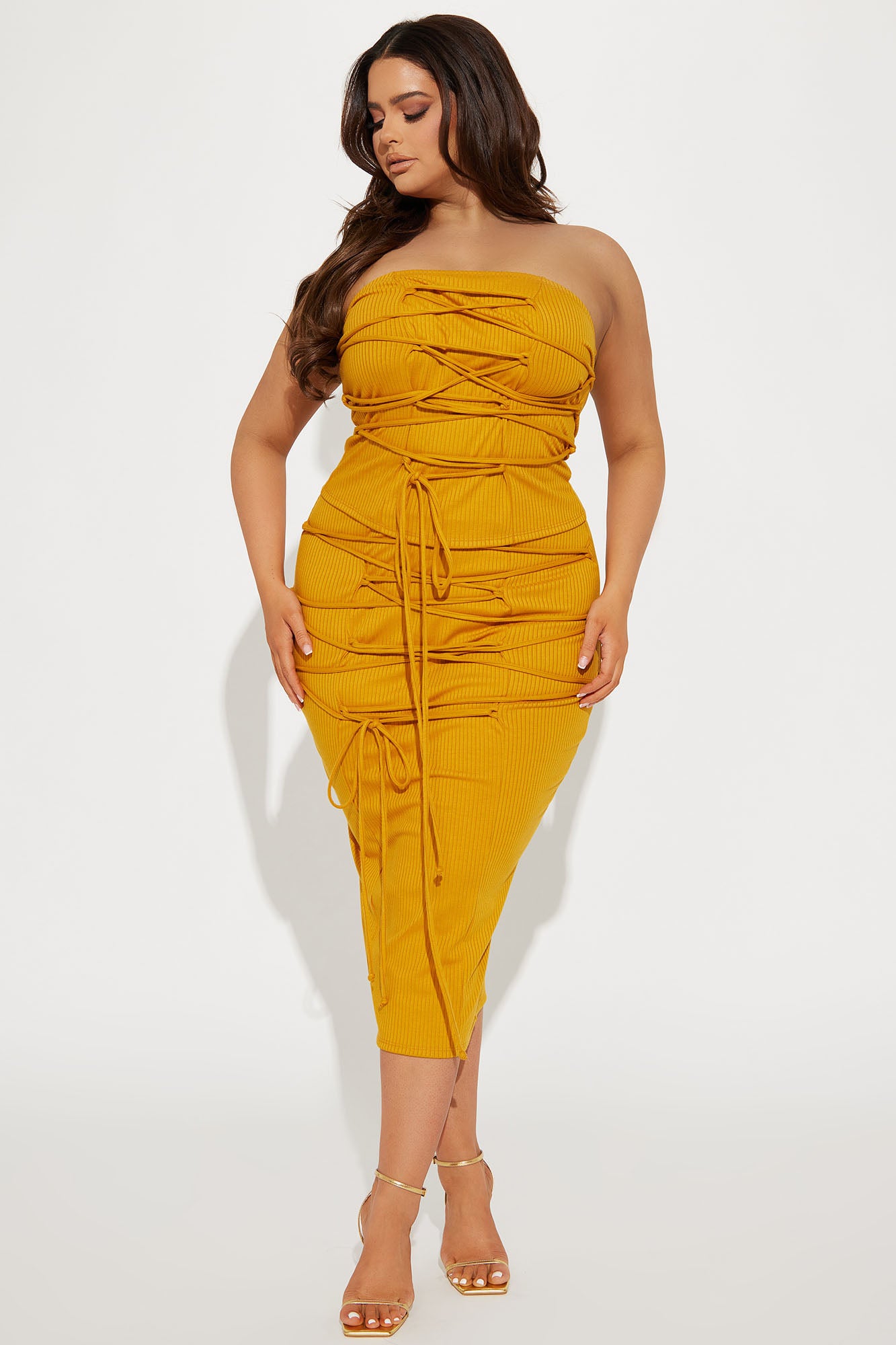 Mayra Midi Skirt Set  - Mustard