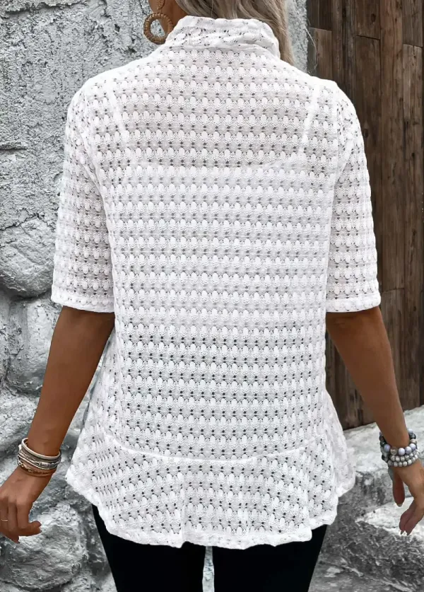 White Lightweight Half Sleeve Light Cardigan