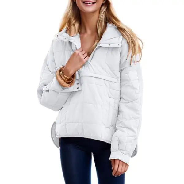 🔥Women's Oversized Hooded Puffer Jacket Quilted Lightweight Winter Warm Pullover Padded Hoodies Coat